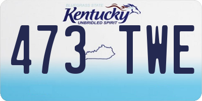 KY license plate 473TWE