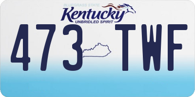 KY license plate 473TWF