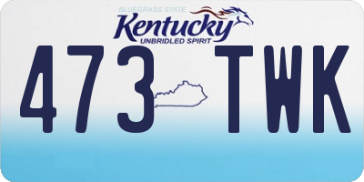 KY license plate 473TWK