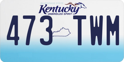KY license plate 473TWM