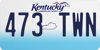 KY license plate 473TWN