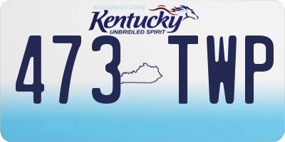 KY license plate 473TWP