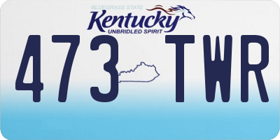 KY license plate 473TWR