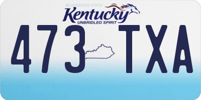 KY license plate 473TXA
