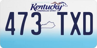 KY license plate 473TXD