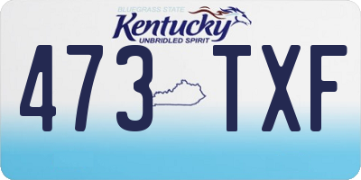 KY license plate 473TXF