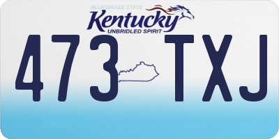 KY license plate 473TXJ