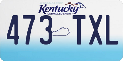 KY license plate 473TXL