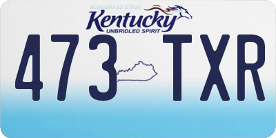 KY license plate 473TXR