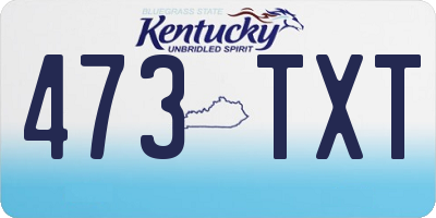 KY license plate 473TXT