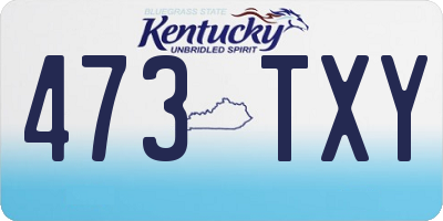 KY license plate 473TXY