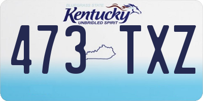KY license plate 473TXZ