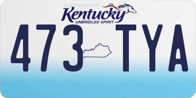KY license plate 473TYA