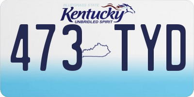 KY license plate 473TYD