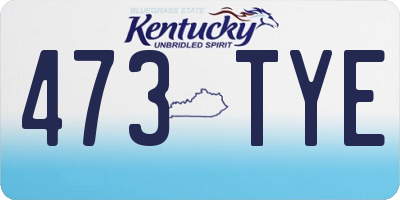 KY license plate 473TYE