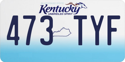 KY license plate 473TYF