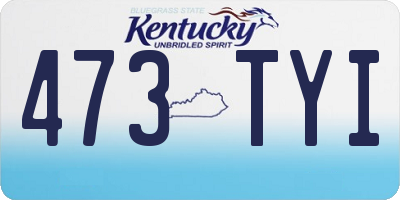 KY license plate 473TYI