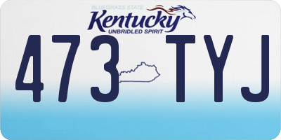 KY license plate 473TYJ