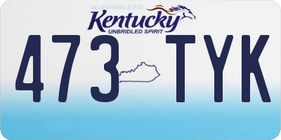 KY license plate 473TYK