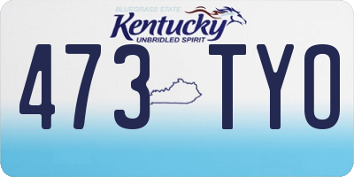 KY license plate 473TYO