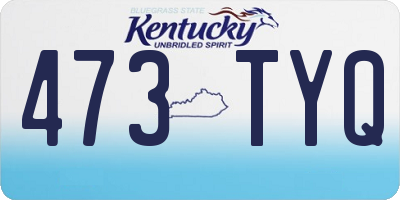 KY license plate 473TYQ