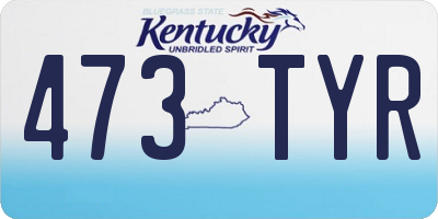 KY license plate 473TYR