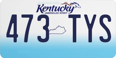 KY license plate 473TYS