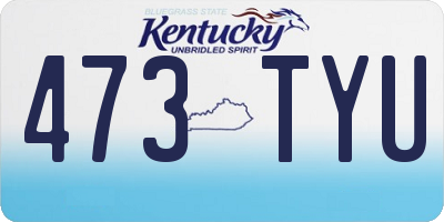 KY license plate 473TYU