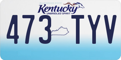 KY license plate 473TYV