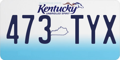 KY license plate 473TYX