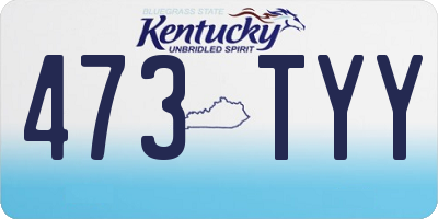 KY license plate 473TYY