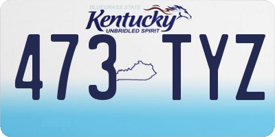 KY license plate 473TYZ