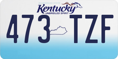KY license plate 473TZF