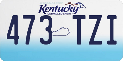 KY license plate 473TZI