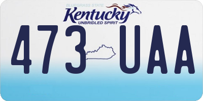 KY license plate 473UAA