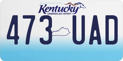 KY license plate 473UAD