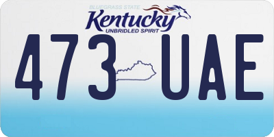 KY license plate 473UAE
