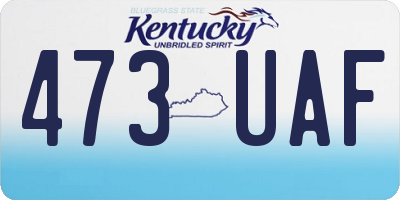 KY license plate 473UAF