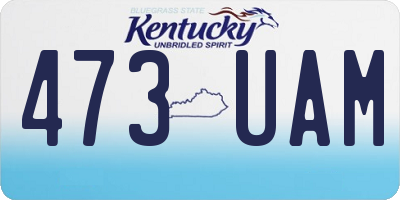 KY license plate 473UAM