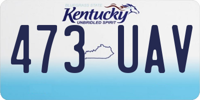 KY license plate 473UAV