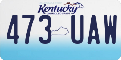 KY license plate 473UAW