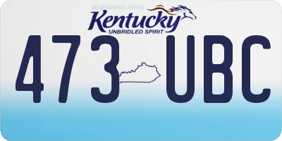 KY license plate 473UBC