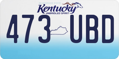KY license plate 473UBD