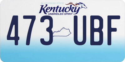 KY license plate 473UBF