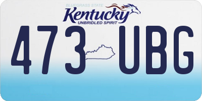 KY license plate 473UBG
