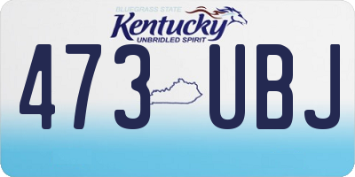 KY license plate 473UBJ