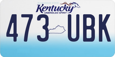 KY license plate 473UBK