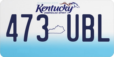 KY license plate 473UBL
