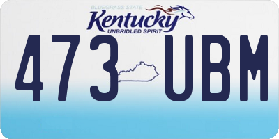 KY license plate 473UBM