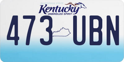 KY license plate 473UBN